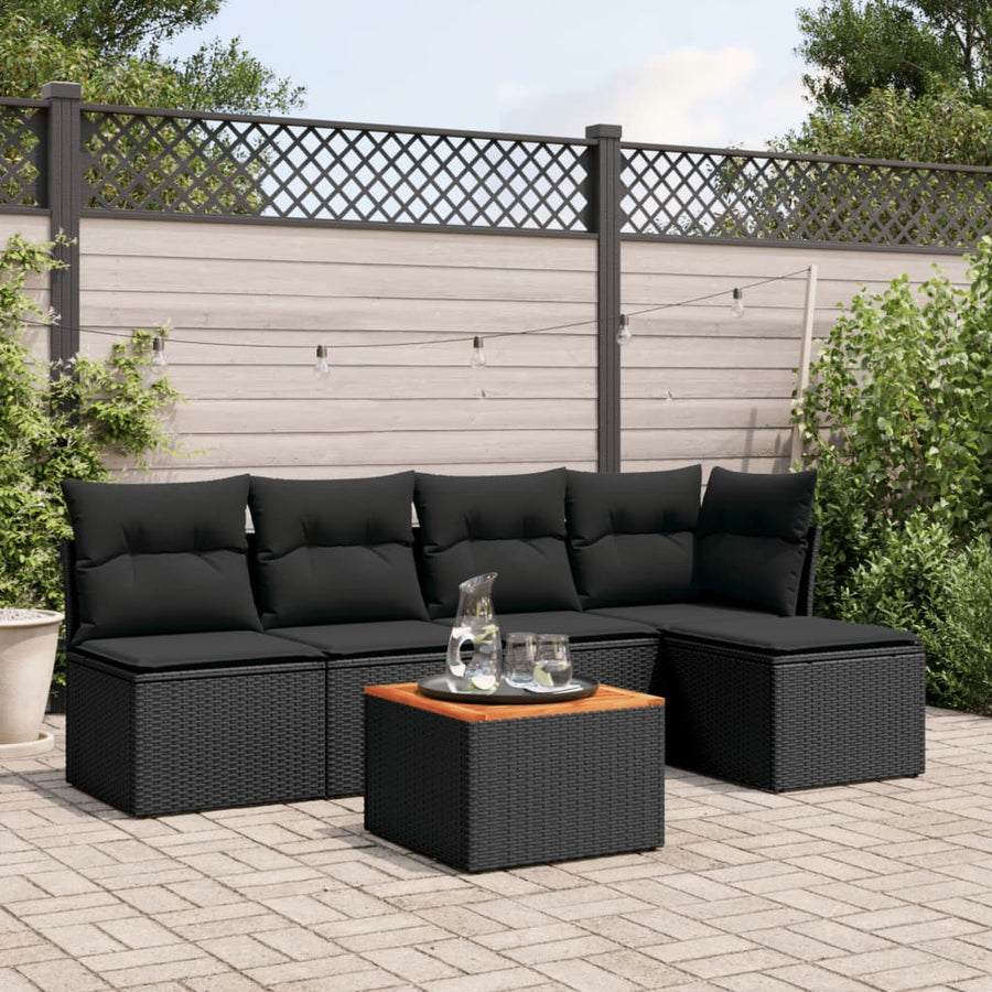 Set Mobilier De Grădină Cu Perne, 6 Piese, , Poliratan