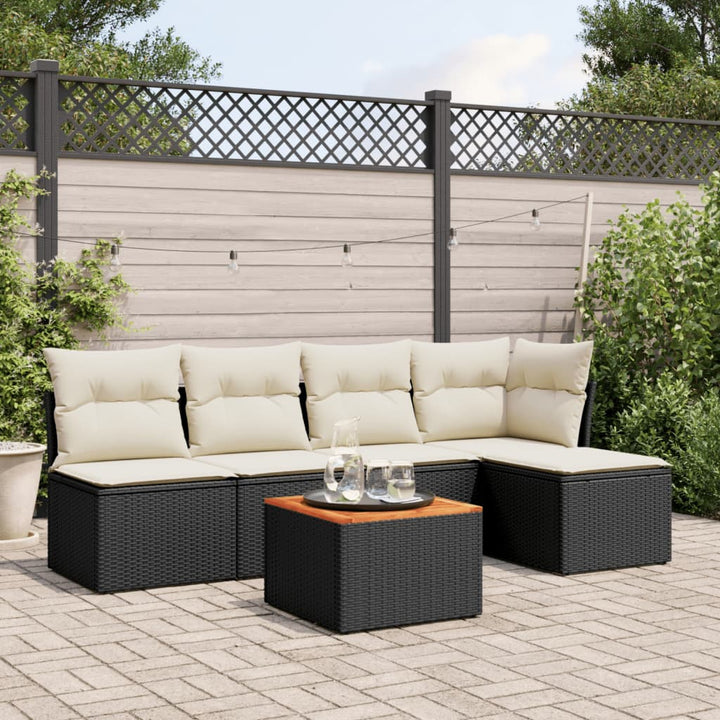Set Mobilier De Grădină Cu Perne, 6 Piese, , Poliratan