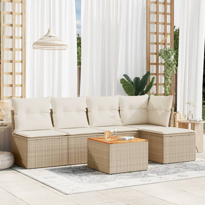 Set Mobilier De Grădină Cu Perne, 6 Piese, , Poliratan