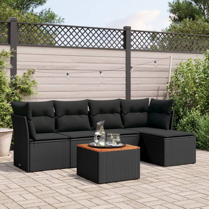 Set Mobilier Grădină Cu Perne, 6 Piese, , Poliratan