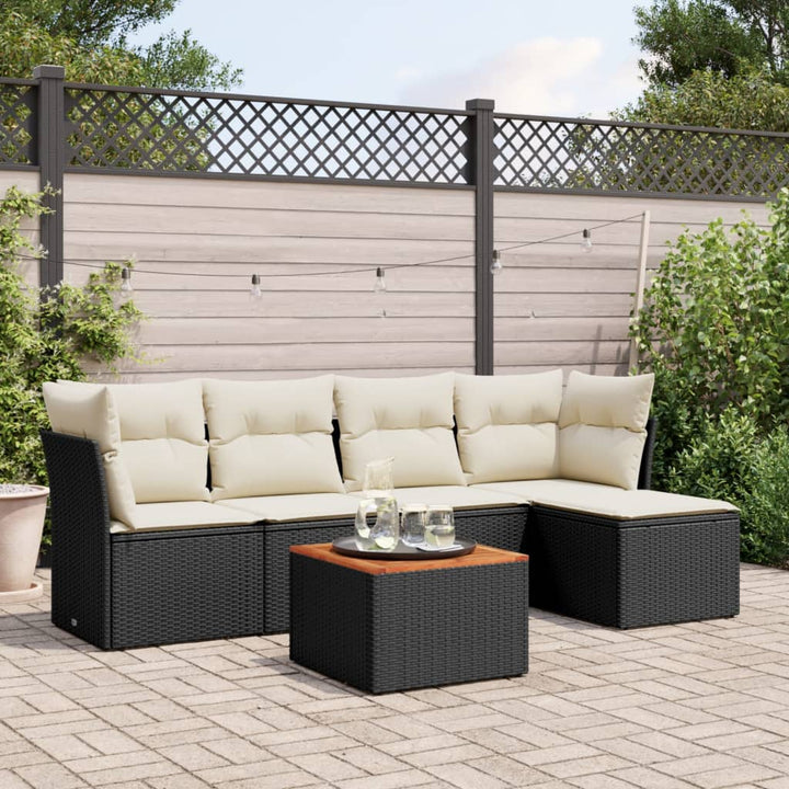 Set Mobilier Grădină Cu Perne, 6 Piese, , Poliratan