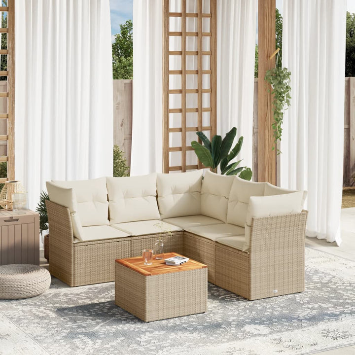 Set Mobilier De Grădină Cu Perne, 6 Piese, Negru, Poliratan