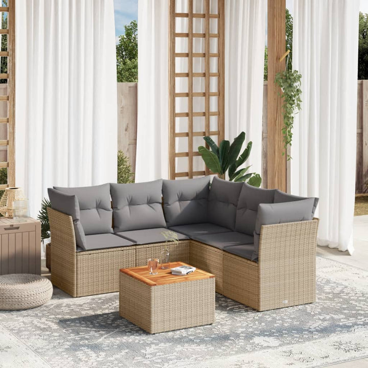 Set Mobilier De Grădină Cu Perne, 6 Piese, Negru, Poliratan