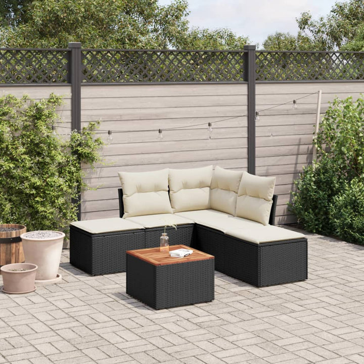 Set Mobilier De Grădină Cu Perne, 6 Piese, , Poliratan