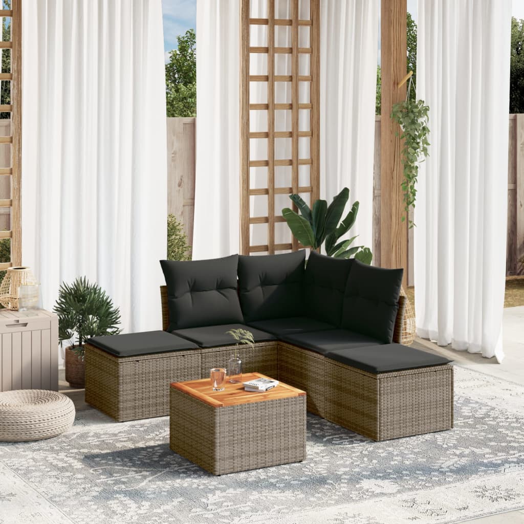 Set Mobilier De Grădină Cu Perne, 6 Piese, , Poliratan
