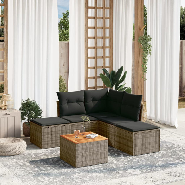 Set Mobilier De Grădină Cu Perne, 6 Piese, , Poliratan