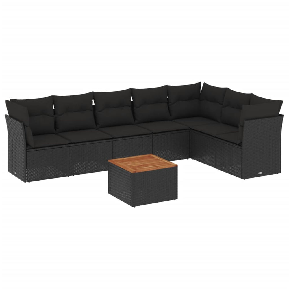 Set Mobilier De Grădină Cu Perne, 8 Piese, , Poliratan