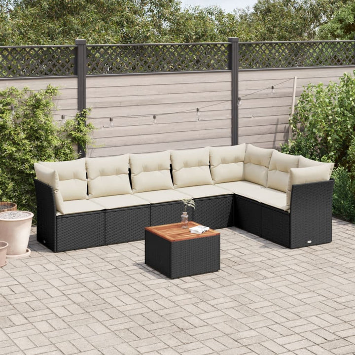 Set Mobilier De Grădină Cu Perne, 8 Piese, , Poliratan