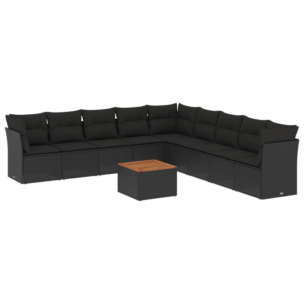 Set Canapele De Grădină Cu Perne, 10 Piese, , Poliratan