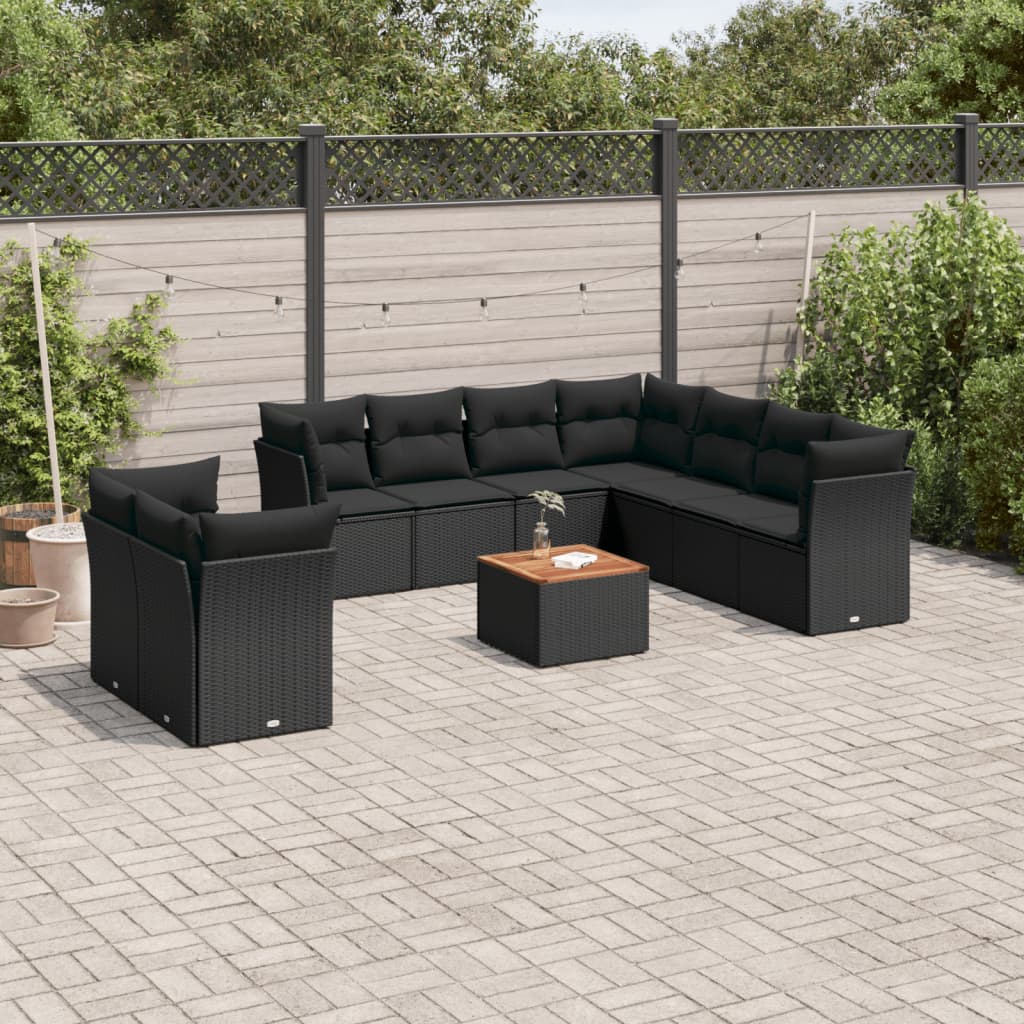 Set Canapele De Grădină Cu Perne, 10 Piese, , Poliratan