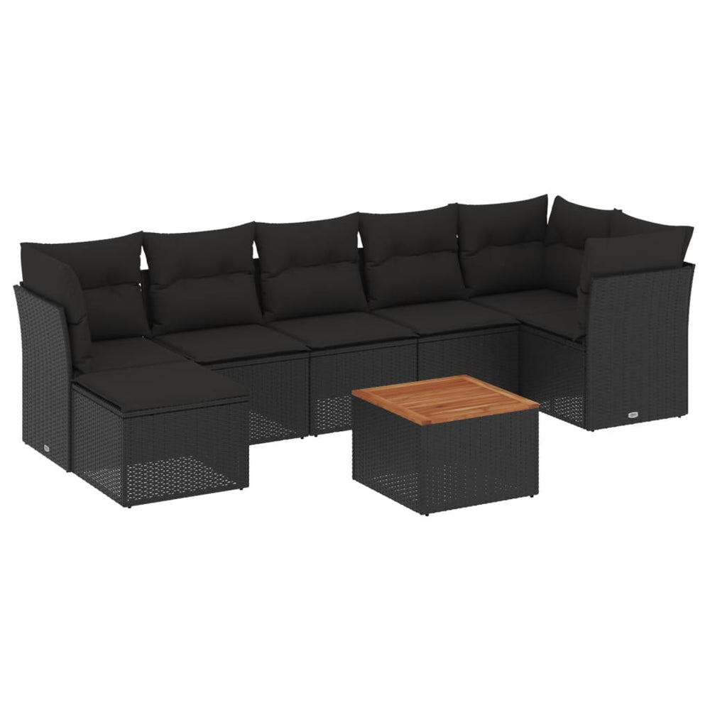 Set Mobilier De Grădină Cu Perne, 8 Piese, , Poliratan