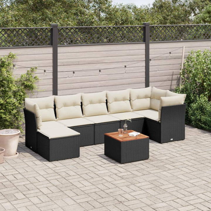 Set Mobilier De Grădină Cu Perne, 8 Piese, , Poliratan