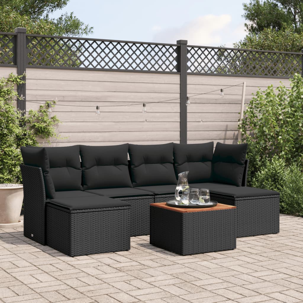 Set Canapele De Grădină, 7 Piese, Cu Perne, , Poliratan