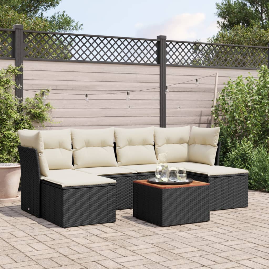 Set Canapele De Grădină, 7 Piese, Cu Perne, , Poliratan