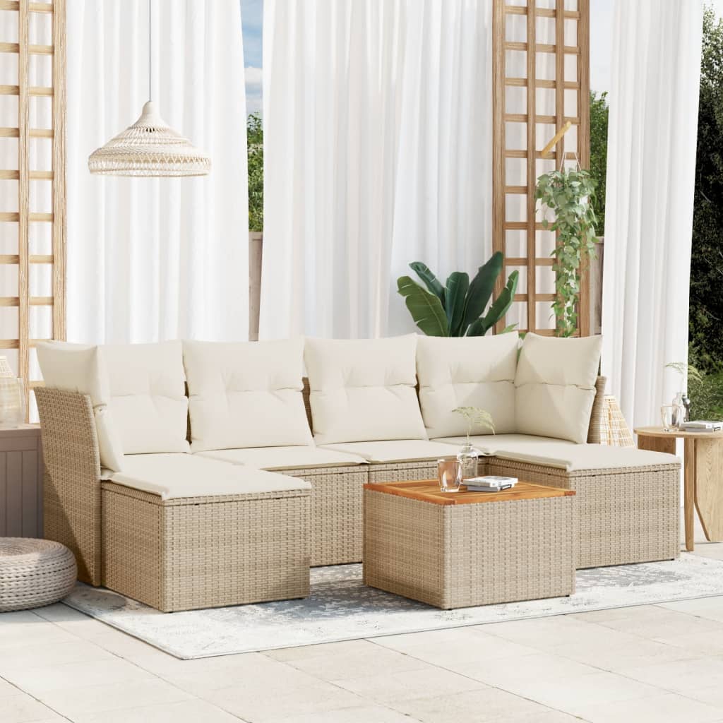 Set Canapele De Grădină, 7 Piese, Cu Perne, , Poliratan
