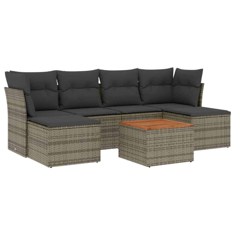 Set Canapele De Grădină, 7 Piese, Cu Perne, , Poliratan
