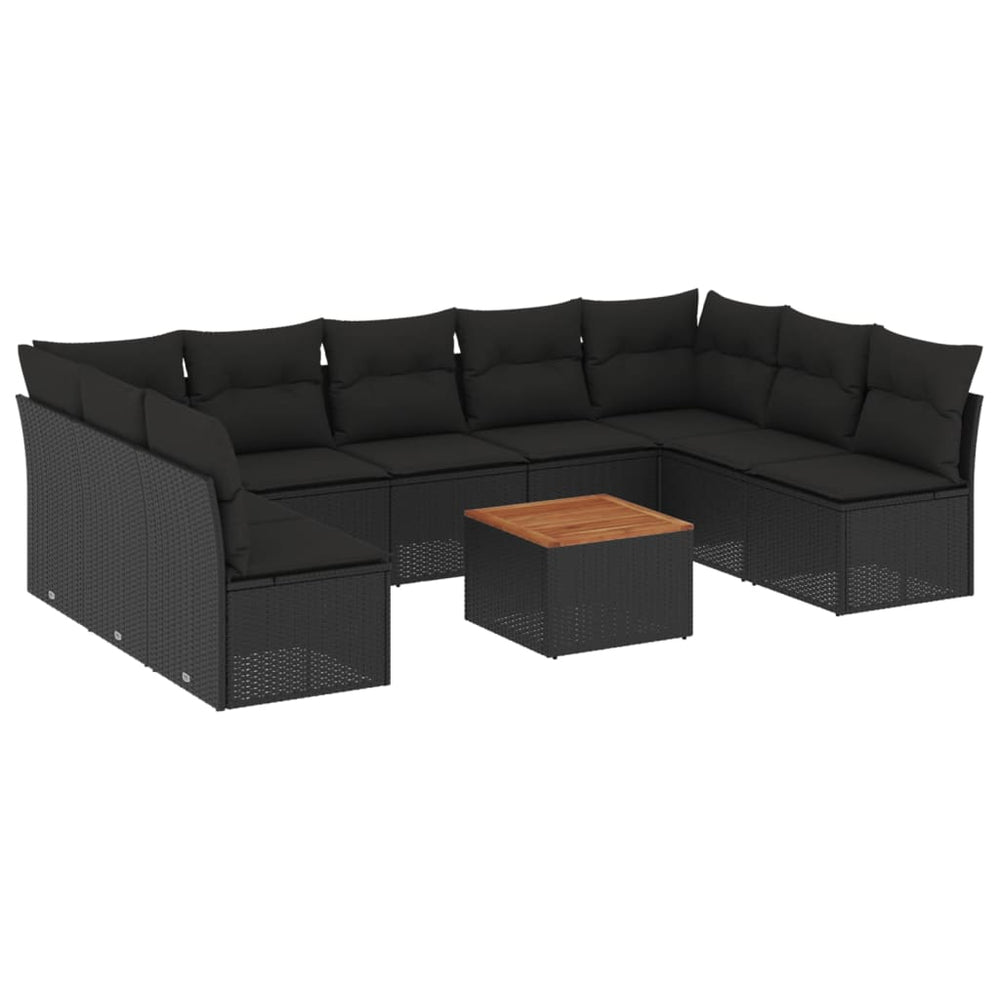 Set Canapele De Grădină Cu Perne, 10 Piese, , Poliratan