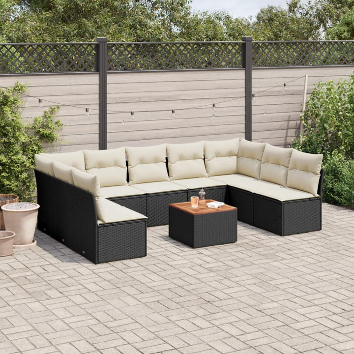 Set Canapele De Grădină Cu Perne, 10 Piese, , Poliratan