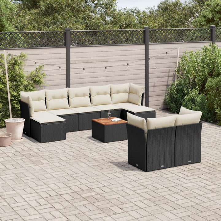 Set Mobilier De Grădină Cu Perne, 10 Piese, , Poliratan