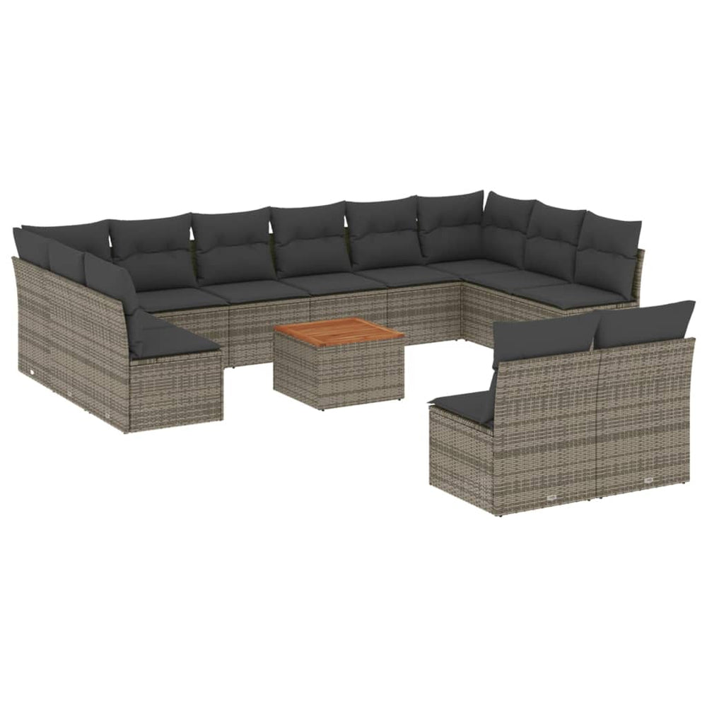 Set Mobilier De Grădină Cu Perne, 13 Piese, , Poliratan