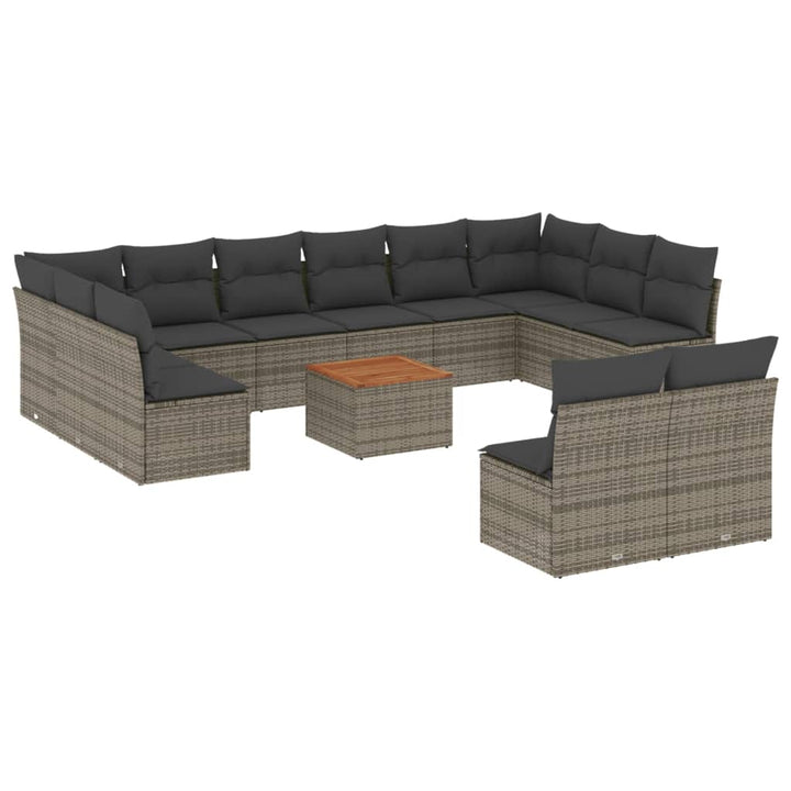 Set Mobilier De Grădină Cu Perne, 13 Piese, , Poliratan