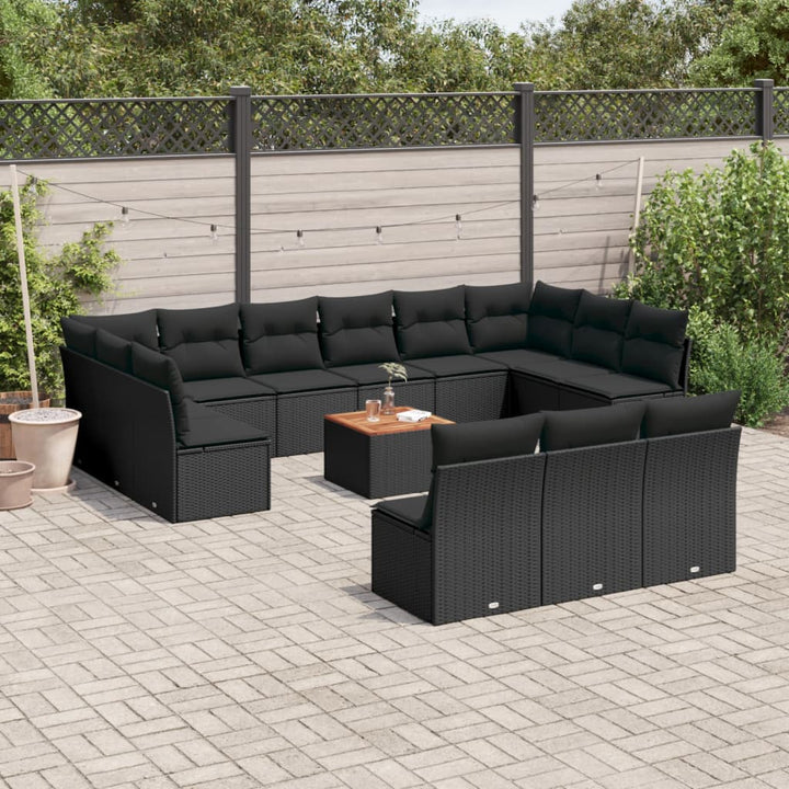 Set Mobilier De Grădină Cu Perne, 14 Piese, , Poliratan