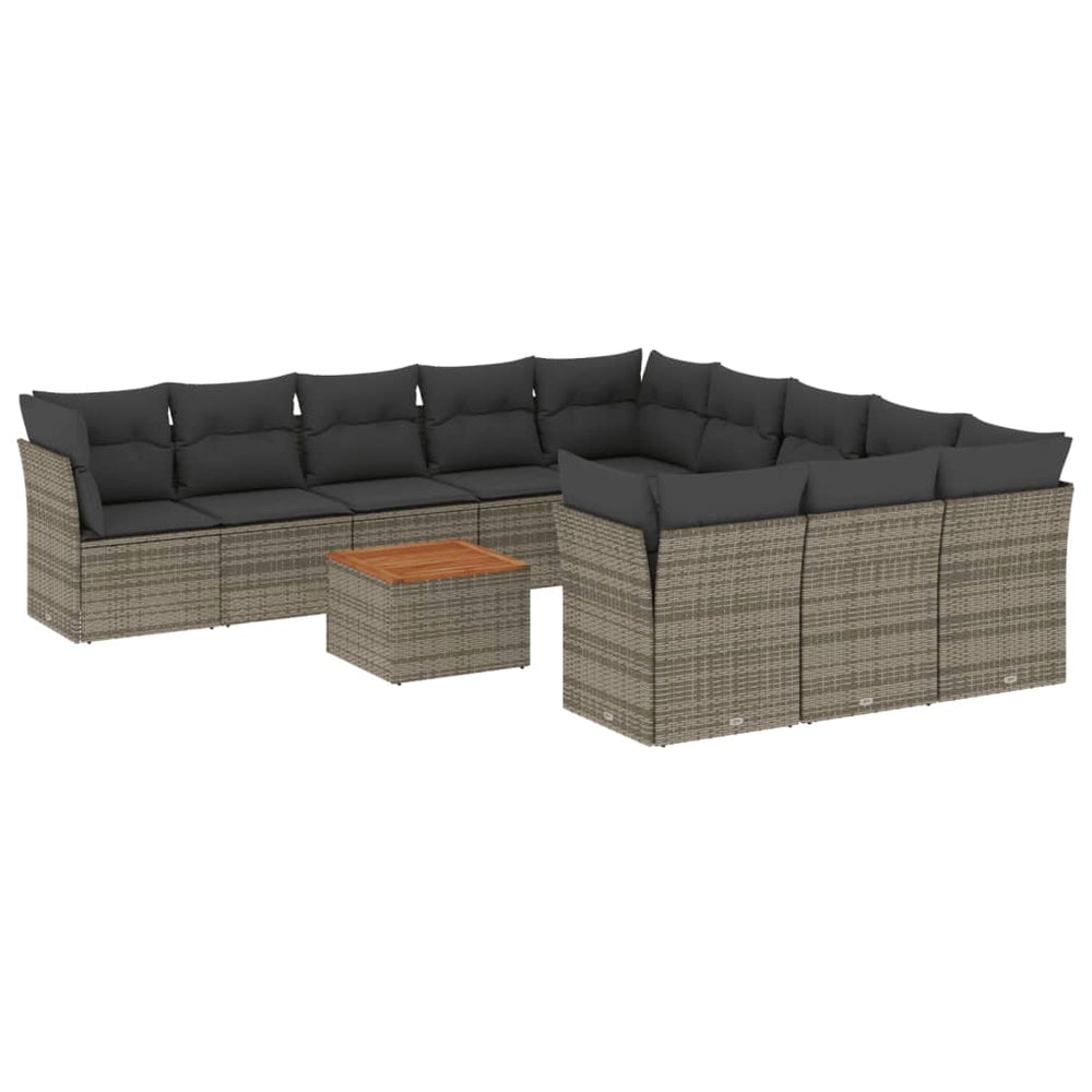 Set Canapea De Grădină Cu Perne, 12 Piese, , Poliratan