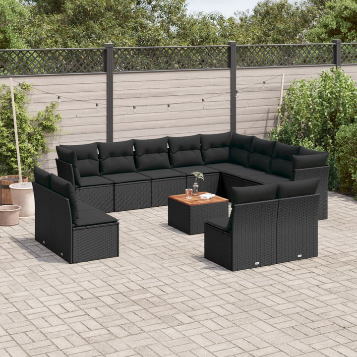 Set Mobilier De Grădină Cu Perne, 13 Piese, , Poliratan