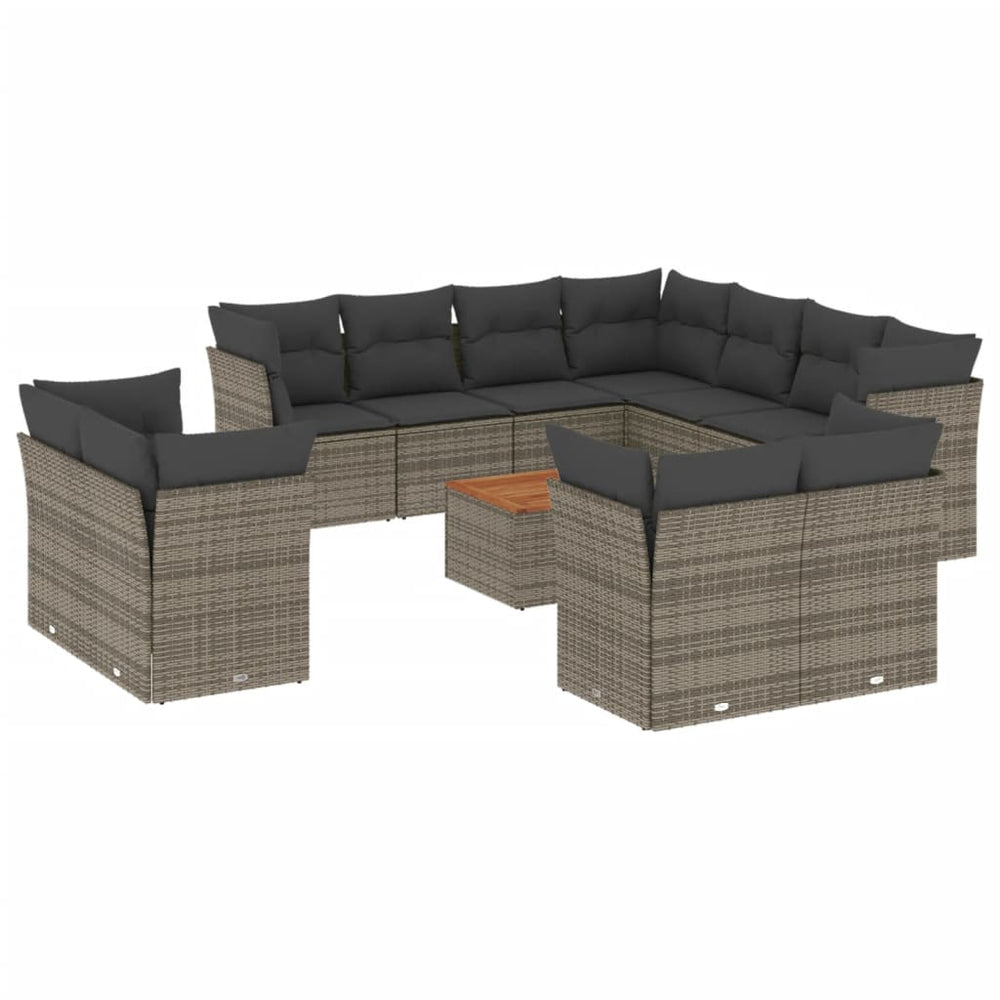 Set Canapea De Grădină Cu Perne, 12 Piese, , Poliratan