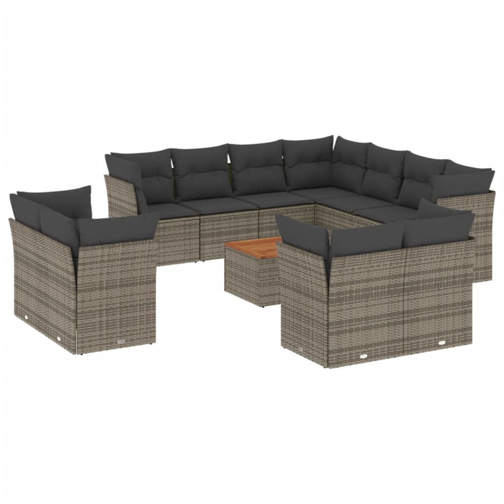 Set Canapea De Grădină Cu Perne, 12 Piese, , Poliratan