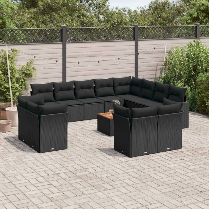 Set Mobilier De Grădină Cu Perne, 13 Piese, , Poliratan