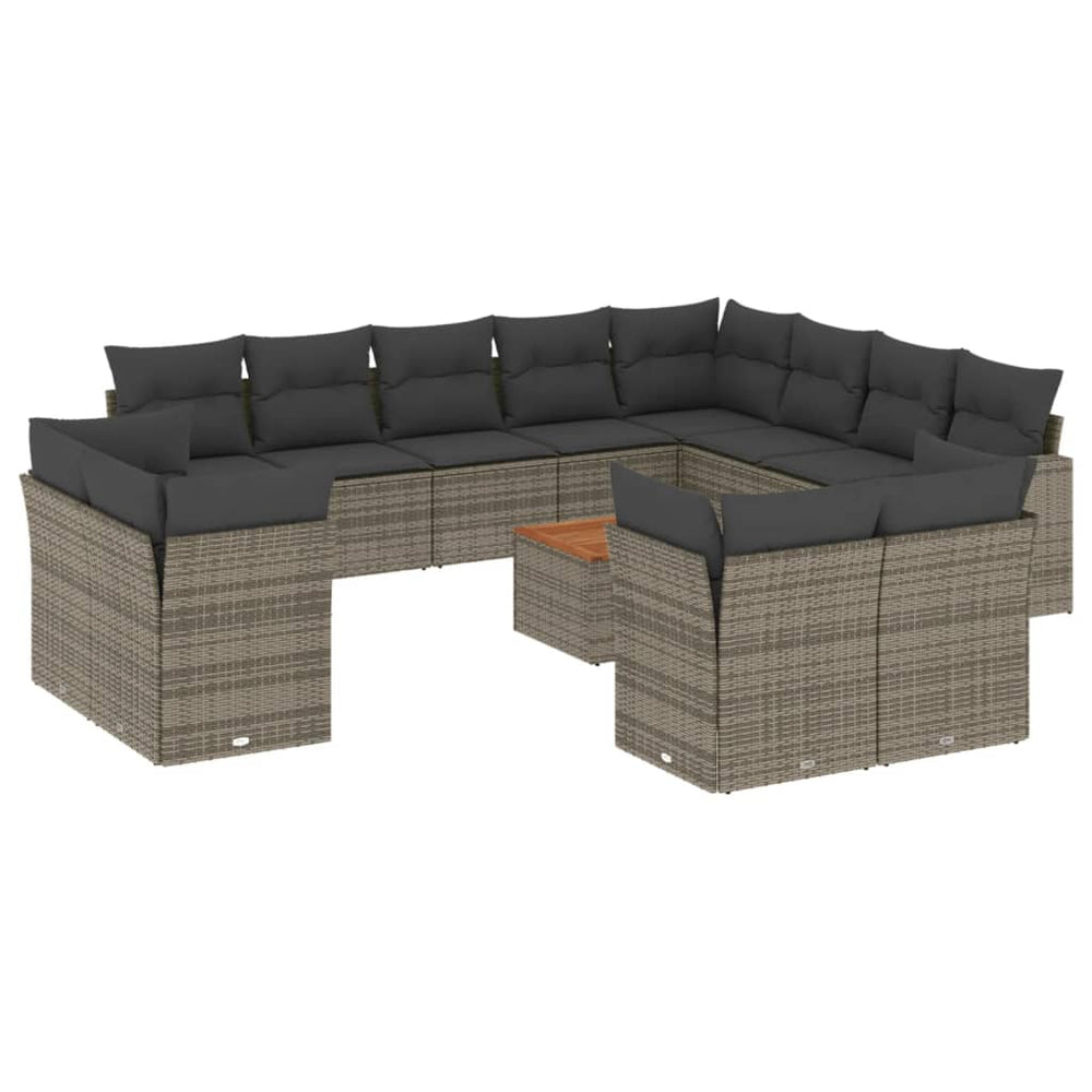 Set Mobilier De Grădină Cu Perne, 13 Piese, , Poliratan