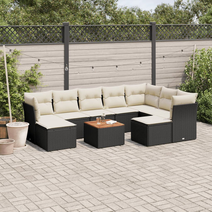 Set Mobilier De Grădină Cu Perne, 10 Piese, , Poliratan