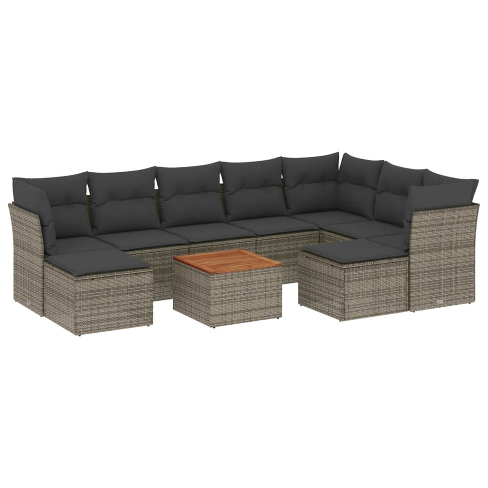 Set Mobilier De Grădină Cu Perne, 10 Piese, , Poliratan