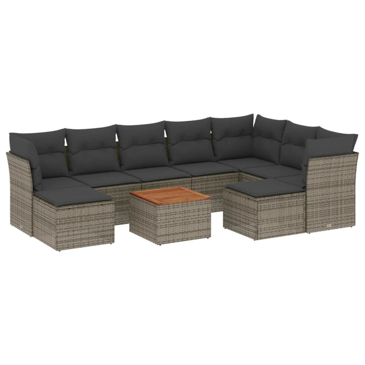 Set Mobilier De Grădină Cu Perne, 10 Piese, , Poliratan