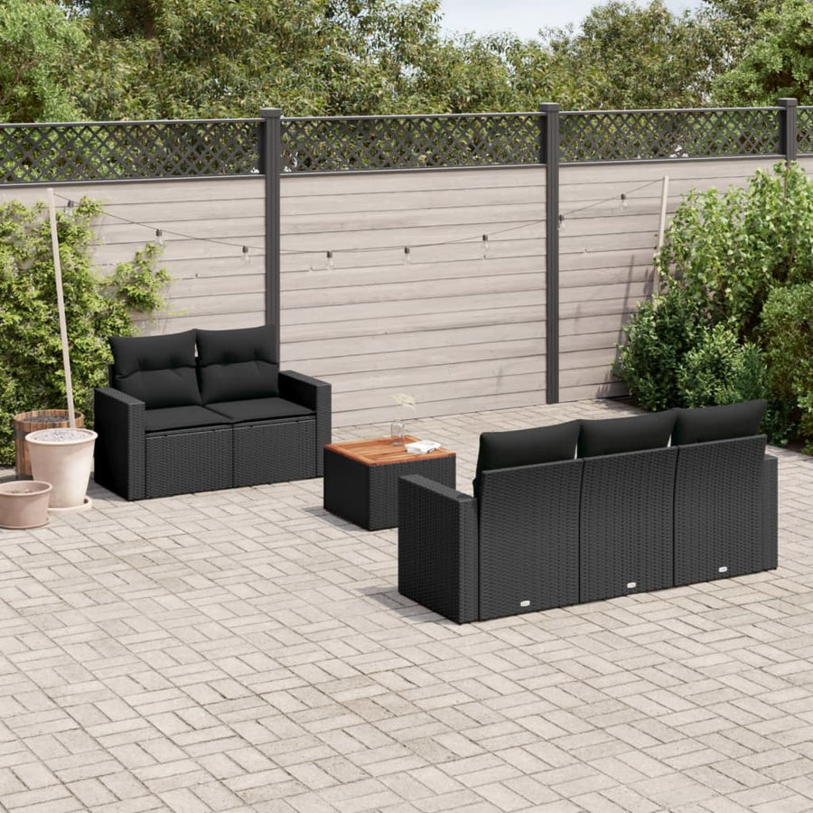 Set Mobilier De Grădină Cu Perne, 6 Piese, , Poliratan