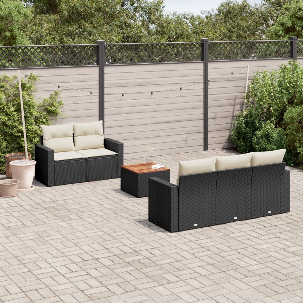 Set Mobilier De Grădină Cu Perne, 6 Piese, , Poliratan