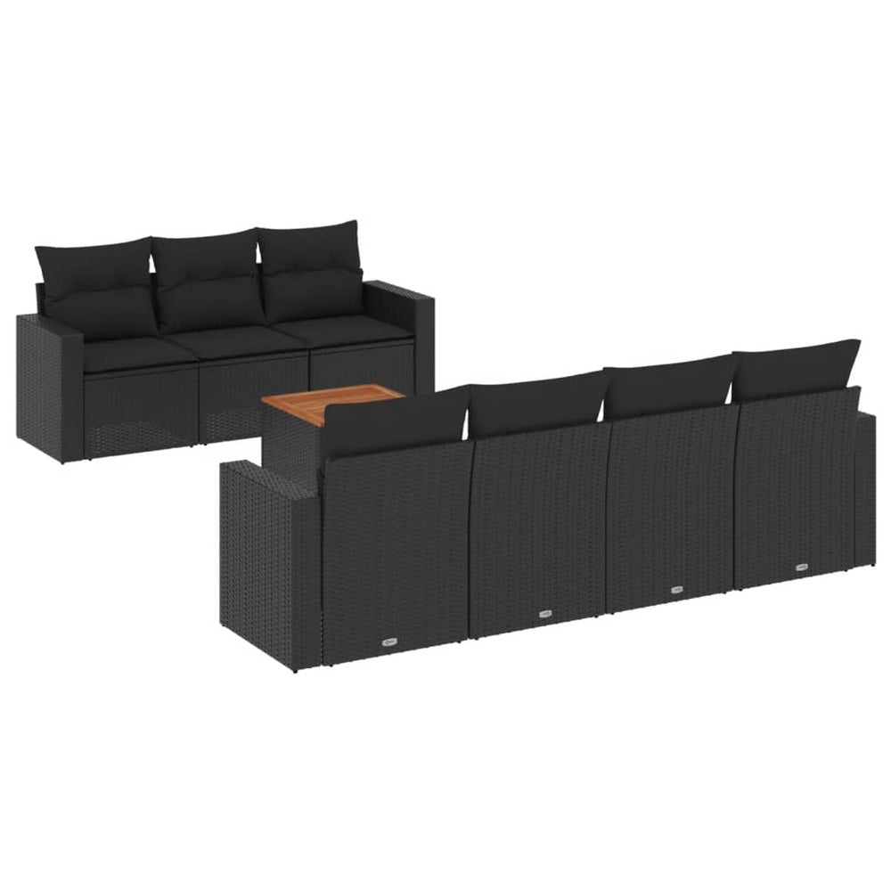 Set Mobilier De Grădină Cu Perne, 8 Piese, , Poliratan