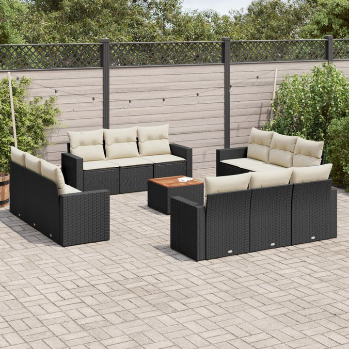 Set Mobilier De Grădină Cu Perne, 13 Piese, , Poliratan