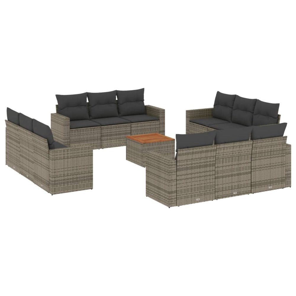 Set Mobilier De Grădină Cu Perne, 13 Piese, , Poliratan
