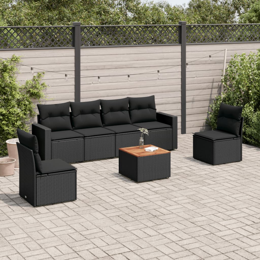 Set Canapele De Grădină Cu Perne, 7 Piese, , Poliratan