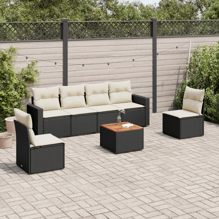 Set Canapele De Grădină Cu Perne, 7 Piese, , Poliratan