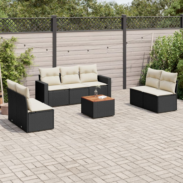 Set Canapele De Grădină Cu Perne, 8 Piese, , Poliratan