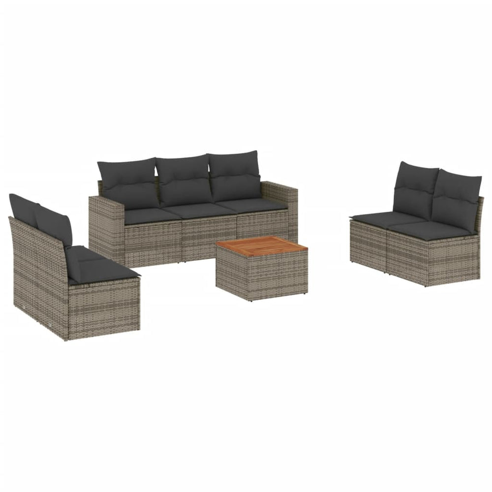 Set Canapele De Grădină Cu Perne, 8 Piese, , Poliratan