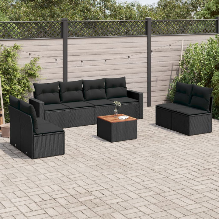 Set Canapele De Grădină, 9 Piese, Cu Perne, , Poliratan