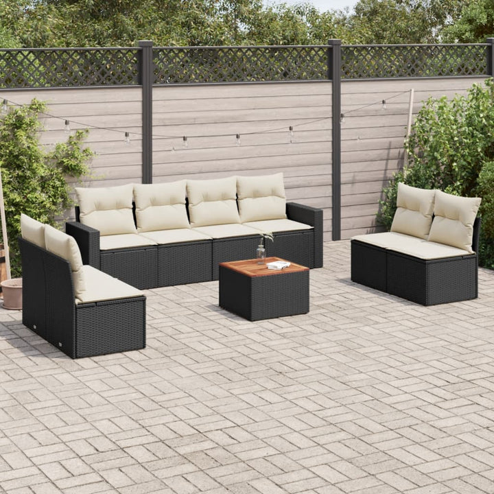 Set Canapele De Grădină, 9 Piese, Cu Perne, , Poliratan