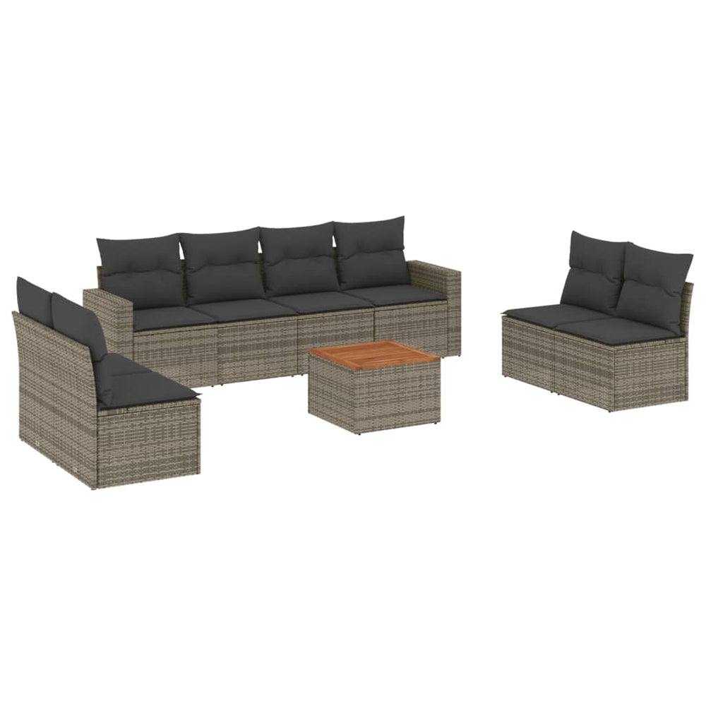 Set Canapele De Grădină, 9 Piese, Cu Perne, , Poliratan
