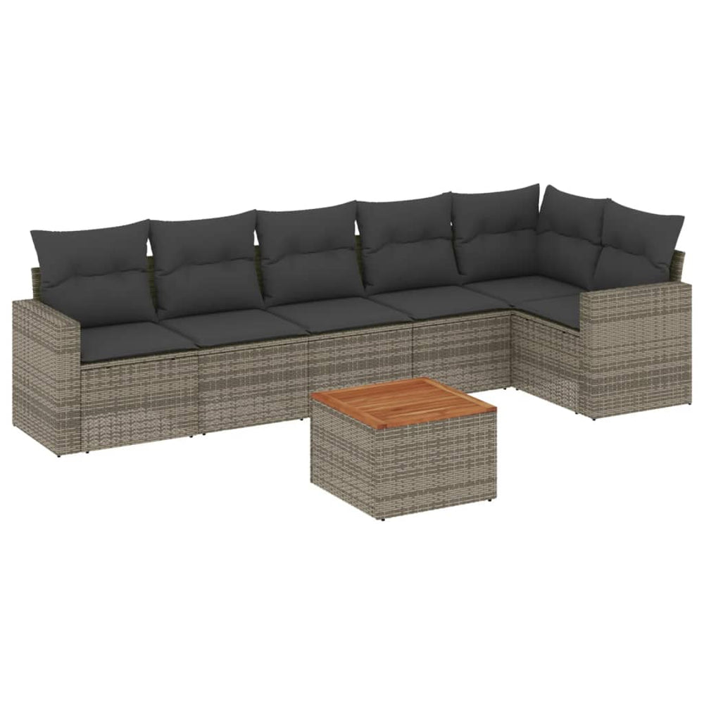 Set Canapele De Grădină, 7 Piese, Cu Perne, , Poliratan