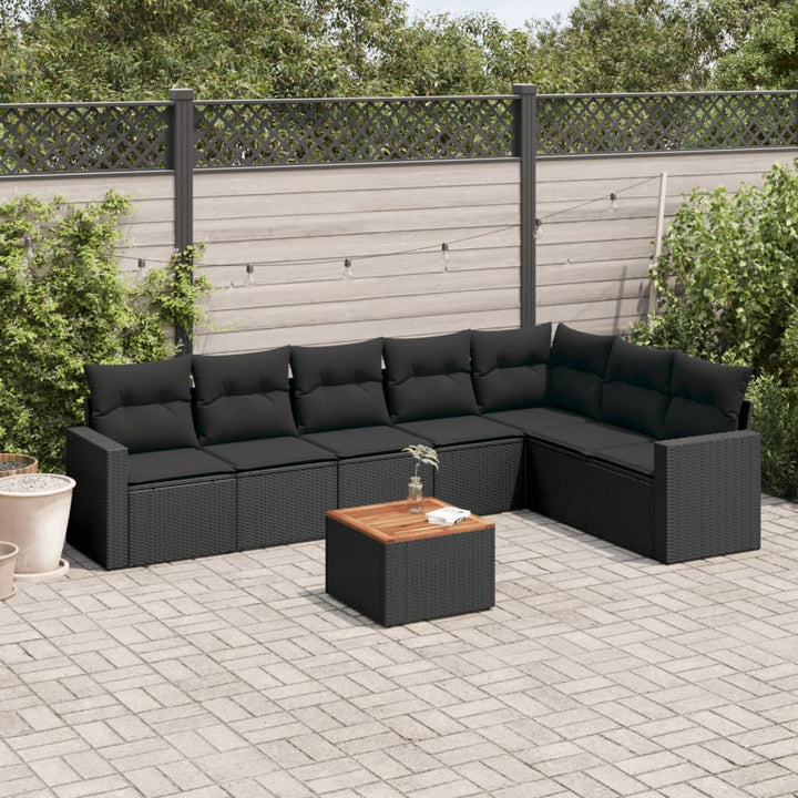 Set Canapele De Grădină Cu Perne, 8 Piese, , Poliratan