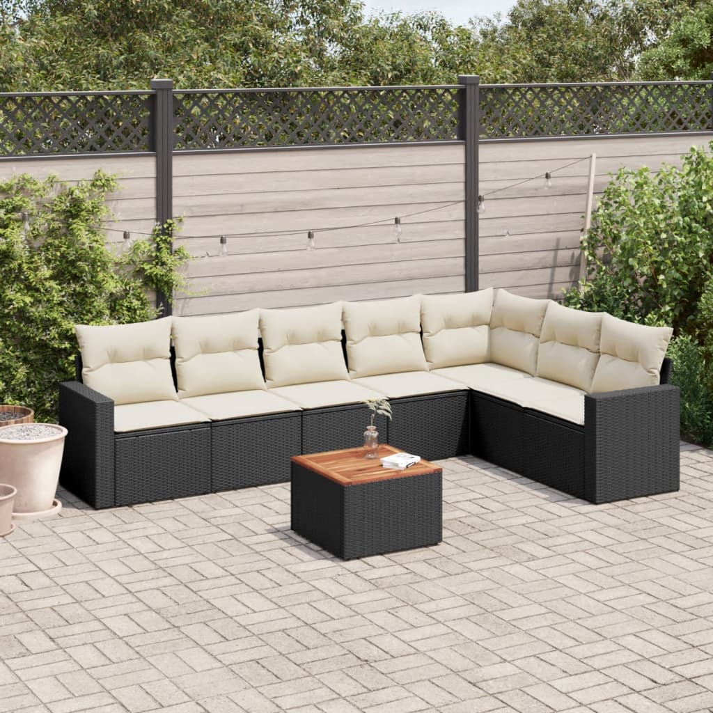 Set Canapele De Grădină Cu Perne, 8 Piese, , Poliratan